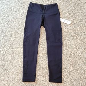 Kira Grace Laser Cut Out Paradise Black Leggings Size XS NWT